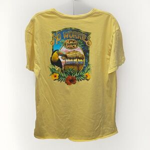 No Worries‎ Beach Shack Men's XL Short Sleeve Yellow Saddlebred T Shirt